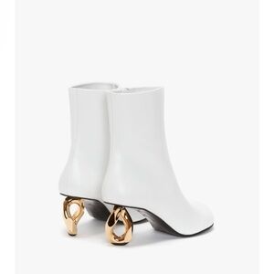 JW Anderson leather mid heel White Chain zip boots sz 39 gold